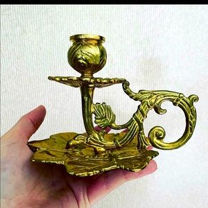Vintage brass candlestick holder